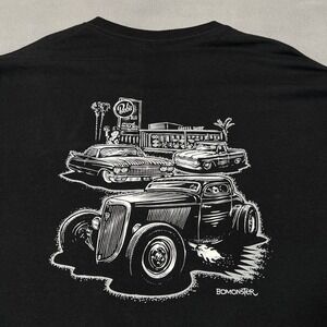 Bob's Big Boy 5XL T-Shirt Men's Black Hot Rod Cars Diner Graphic Tee Short Sleev